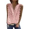 Camicetta Estiva in Pizzo Senza Maniche con Scollo a V Donna Gilet Sexy Elegante Dolce Bianco Canotta Casual Top Corti Vintage Abiti Ampi 18988