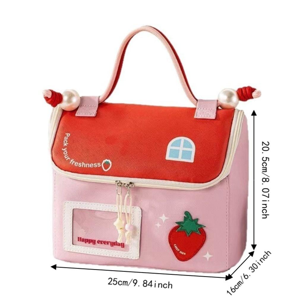 Large Capacity House Shape Cosmetic Bag Portable Cosmetics Handbag Cartoon Toiletry Pouch  Travel