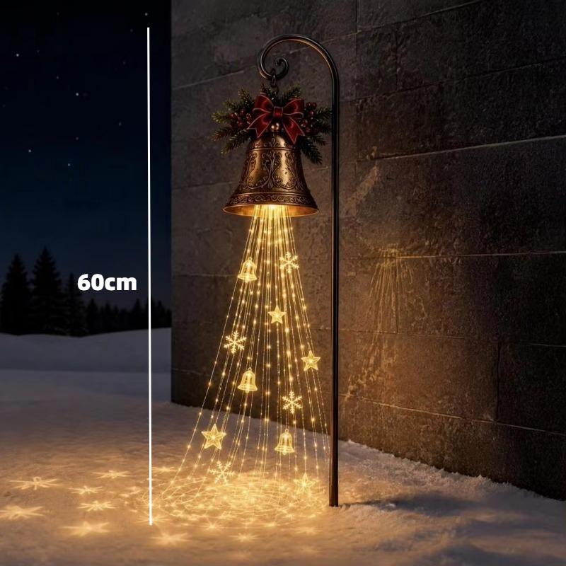 Weihnachtsglocken Kaskade Solar-Gartenleuchte für Weihnachtsdekoration im Garten Warmweiß Kaskadierende Gartenstecker-Leuchte für Rasen Garten Weg