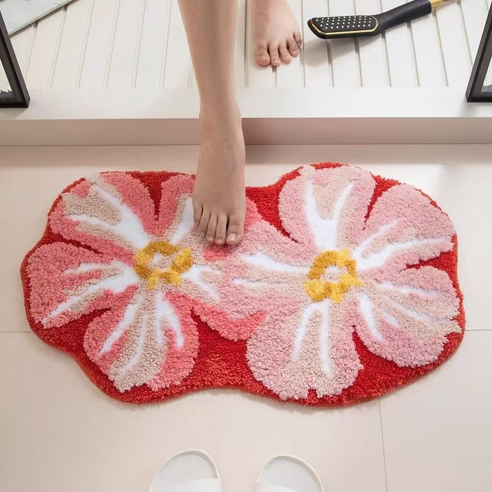 Imitation cashmere bathroom floor mat toilet toilet toilet door absorbent foot mat household quick-drying carpet