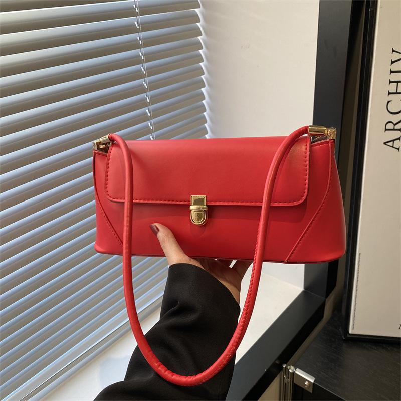 

2025 лето новый смысл простой мода повседневная сумка-тоут сумка маленькая квадратная сумка женская на плечо через плечо сумка нишевая женская сумка красный