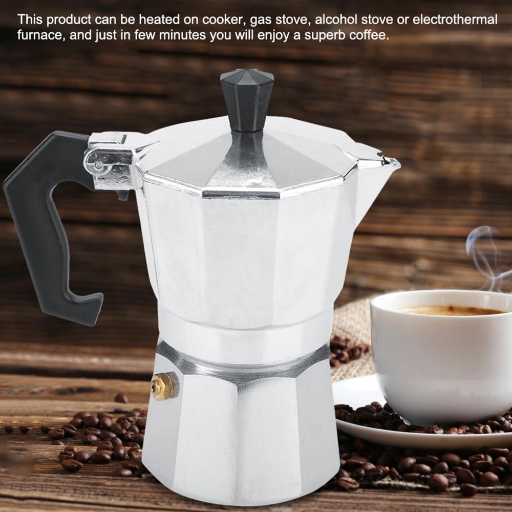 Aluminum Moka Pot 2 Cup Size Italian Coffee Maker Stovetop Coffee Percolator  Cafe Brewing