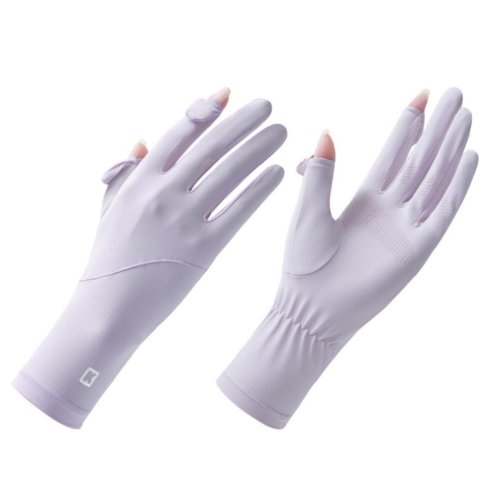 Breathable Sun Protection Riding Gloves Ice Silk Summer Driving Gloves  Ladies