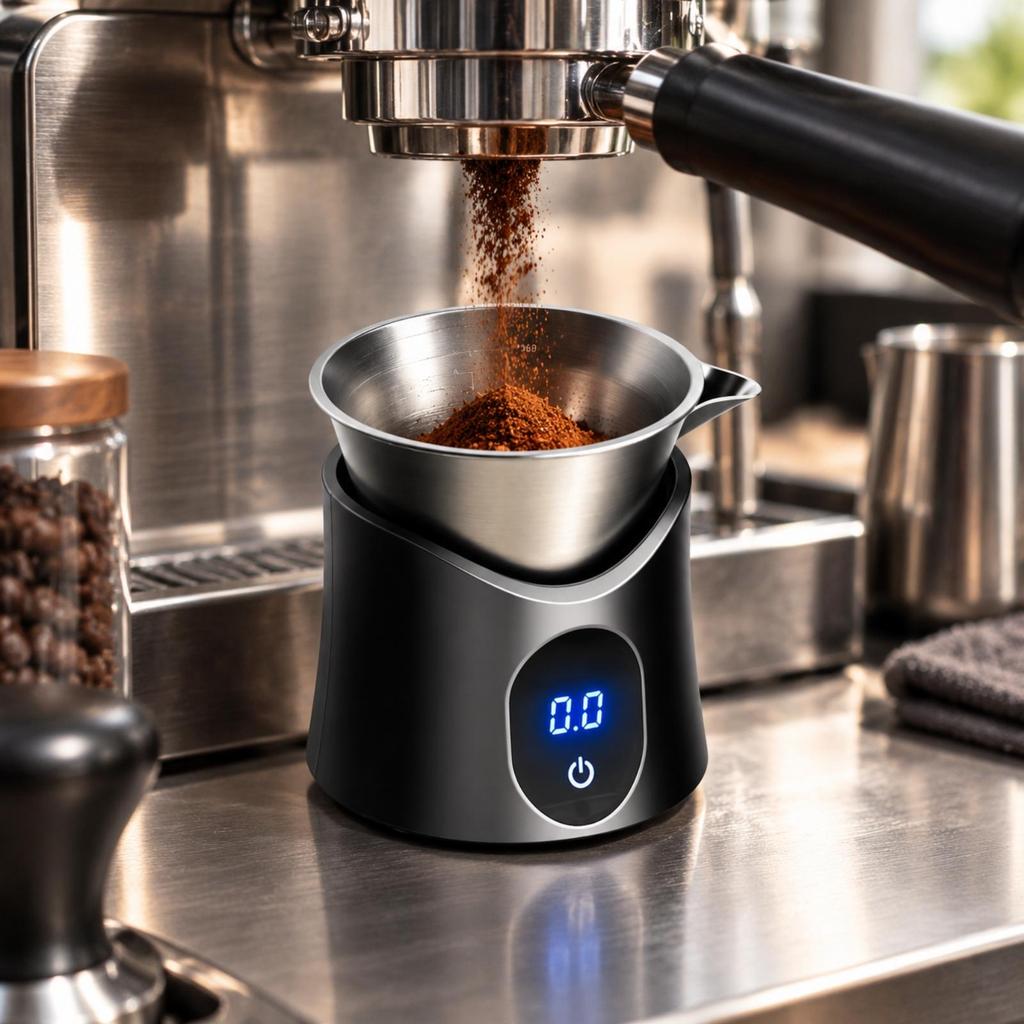 Dosing Cup Tare Function Compact Coffee Scale with Integrated