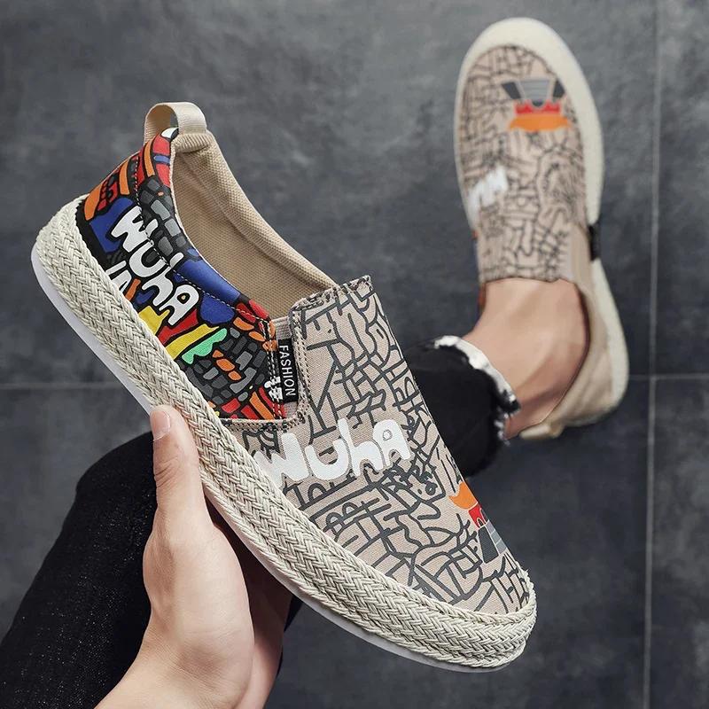 

Platform Walking Sneakers Mens Casual Shoes Summer Breathable Cloth Running Shoes Comfort Slip-on Lazy Driving Shoes Men Loafers 39 чорний