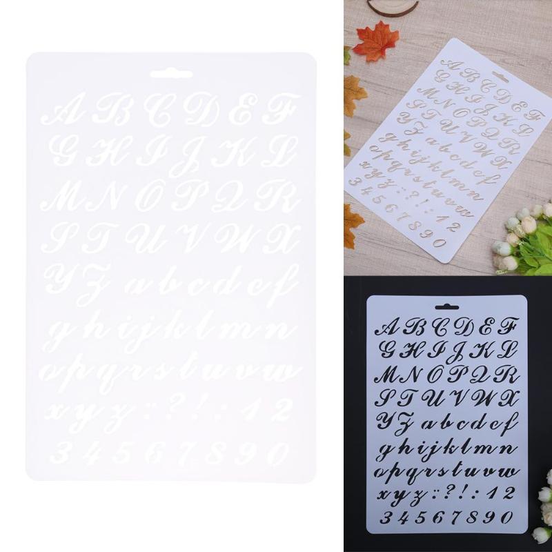 Plastic Lettering Stencil for DIY Scrapbooking Letter Alphabet Stencils Walls Painting Paper Craft Decor Number Word Template