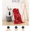 Christmas Elk Snowflake Patterned Red Flannel Blanket Cover Warmth Multifunctional Decorative Blanket Universal Winter Blankets