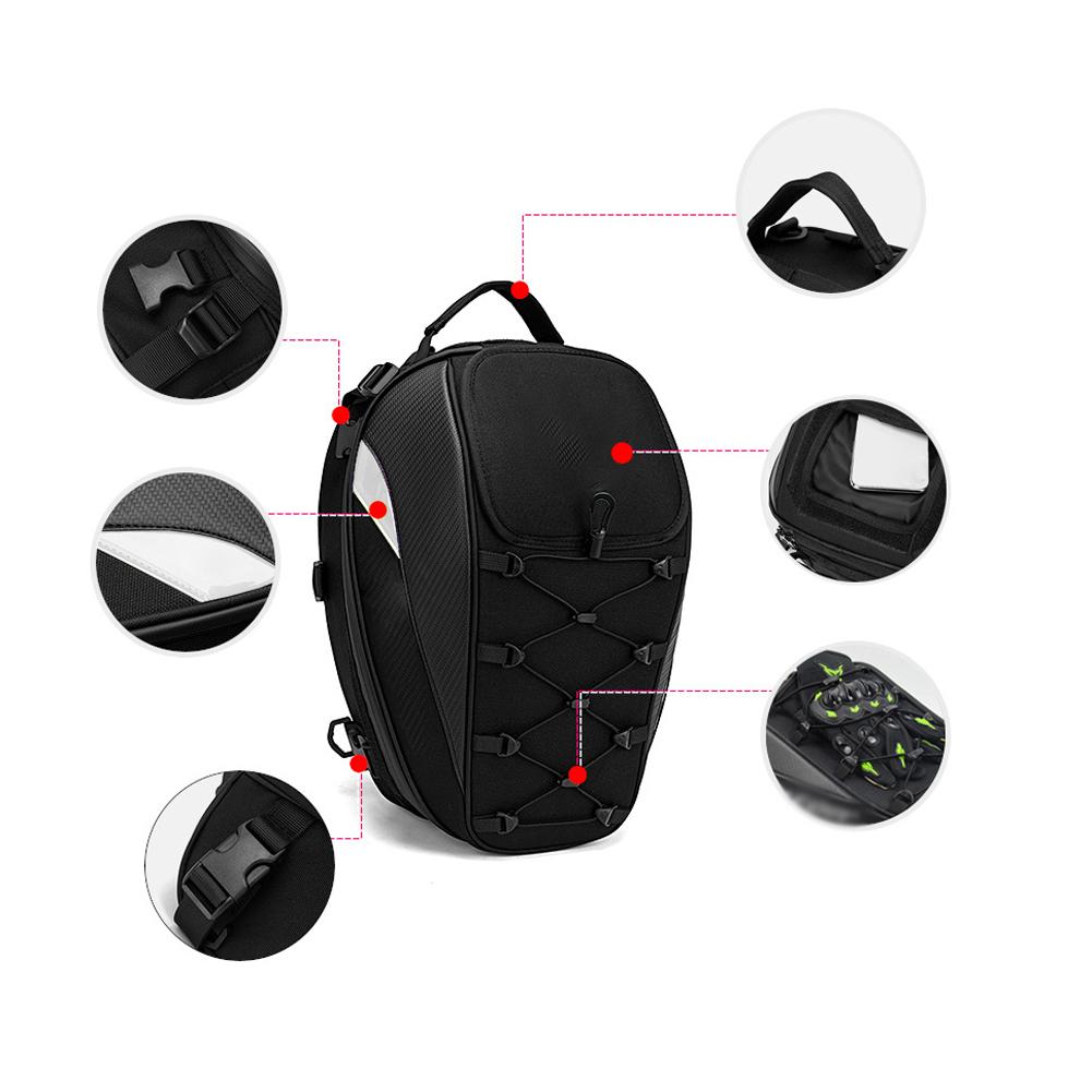 Vodotěsná taška na helmu pro dvojí použití Taška na motocykl na ocas 30L-40L Box na nářadí Taška na zadní sedadlo Kapacita L