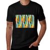Retro Color Block Popsicle Sticks Blue TShirt Big and Tall Basic Tee Shirt