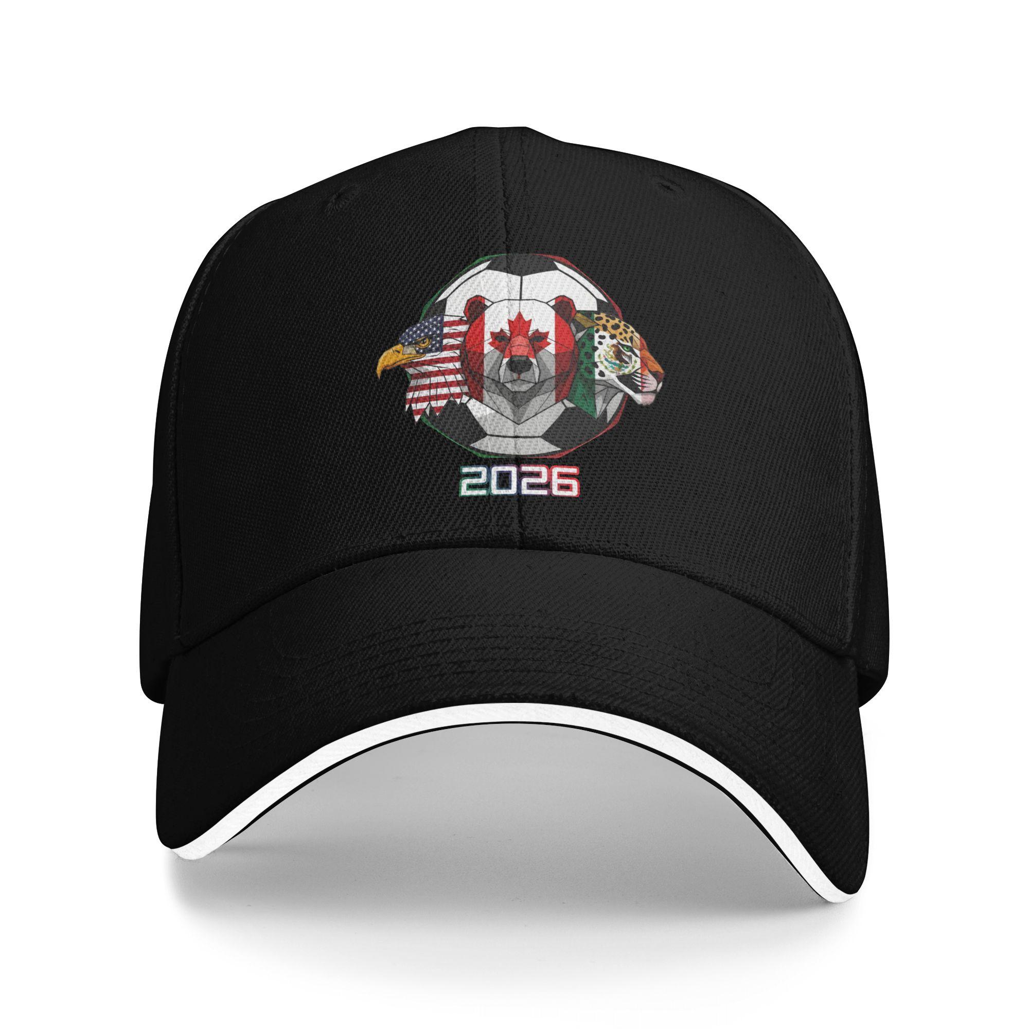 USA Canada Mexico Soccer Cap For Unisex Women Cool Baseball Cap  Sun Hat Golf Headewear Adjustable Fit One Size