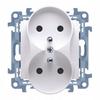 Double Electrical Socket Kontakt-Simon Simon 10 White With Grounding 1 Pc