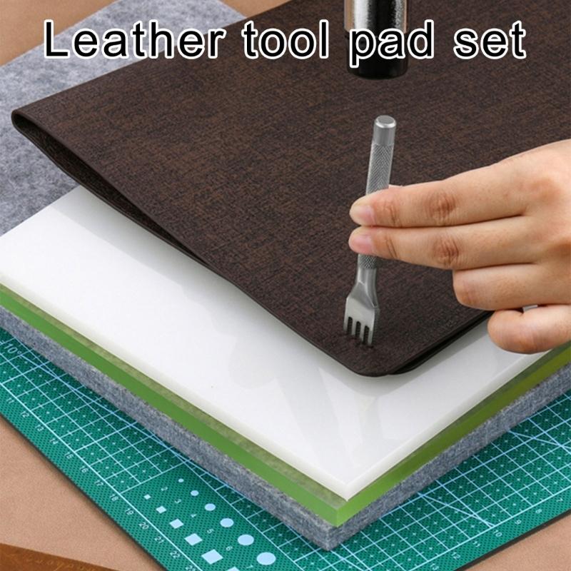 Leather Tools with Hammer Cutting Mat Leather Hole Punch Tool Leather Craft Tool Leather Stamping Tools Craft Supplies