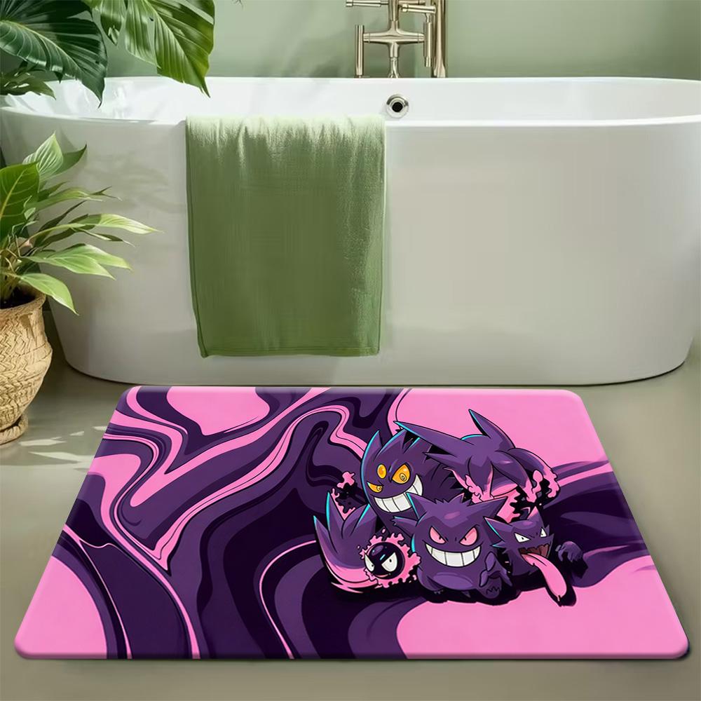 Pokemon Summer Festival Night Print Non-slip Doormat, Soft Absorbent Floor Rug for Home Decor 40x60cm