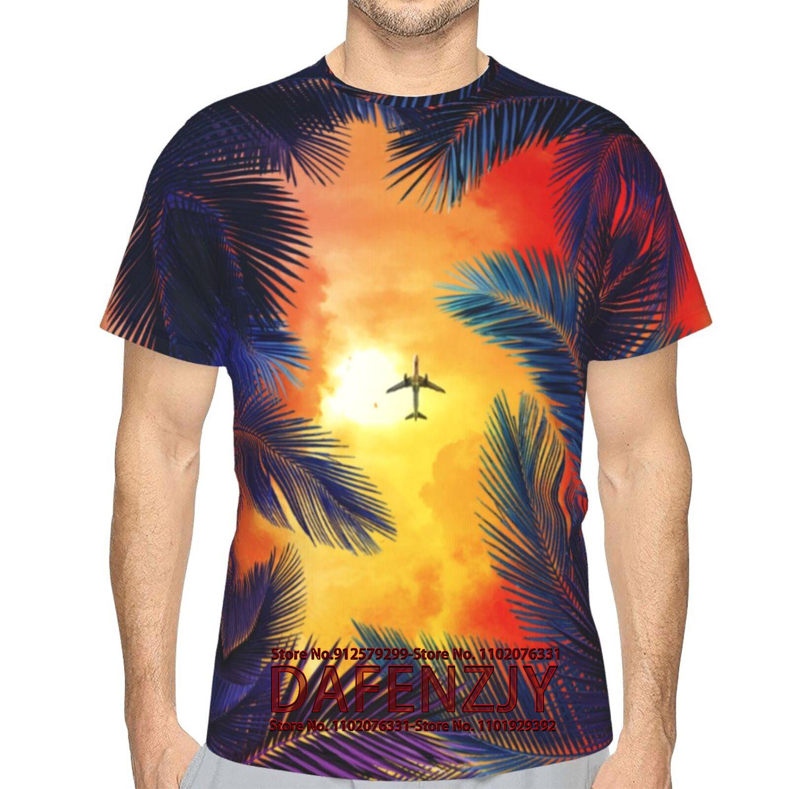 

Футболка с принтом «Самолеты» для мужчин с коротким рукавом, повседневная уличная мужская футболка, свободная футболка для мужчин, винтажная одежда L красный