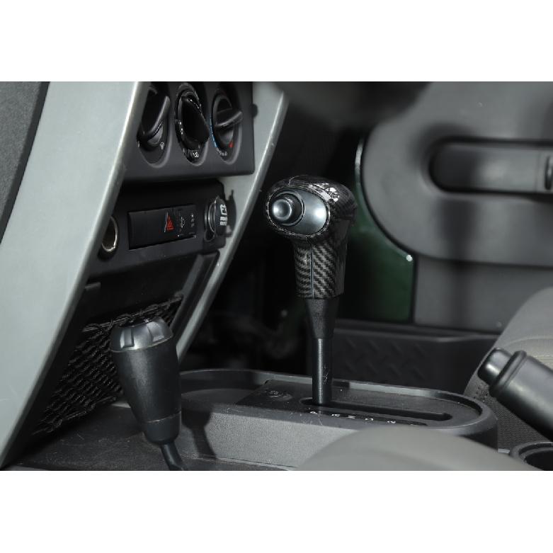 2*Carbon Fiber ABS Gear Shift Knob Head Cover Fit For Jeep Wrangler JK 2007-2010