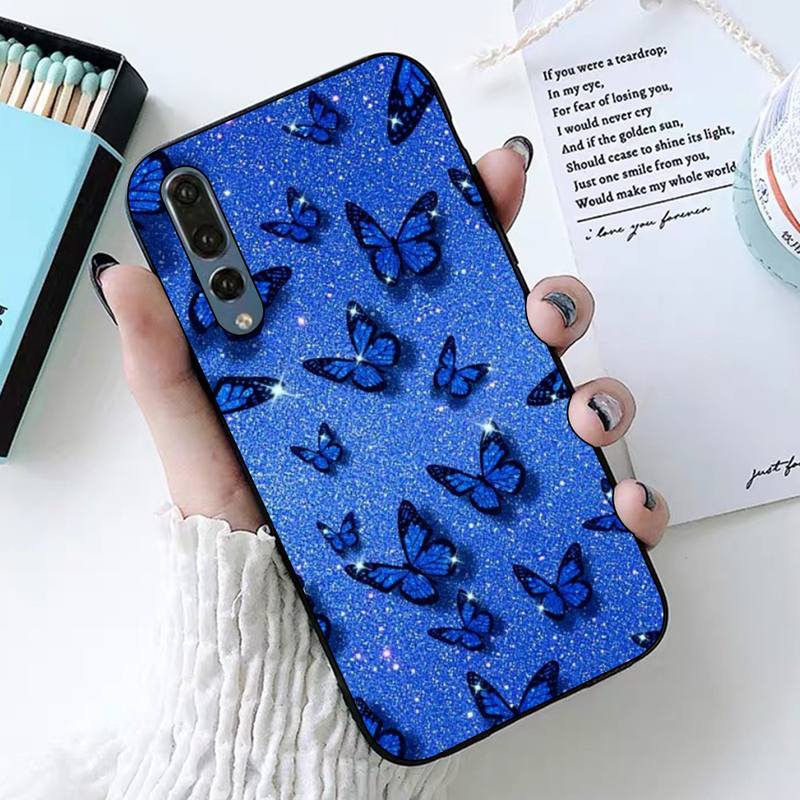 Модный чехол для телефона с бабочками и небом для Huawei P30 40 20 10 8 9 lite pro plus Psmart2019