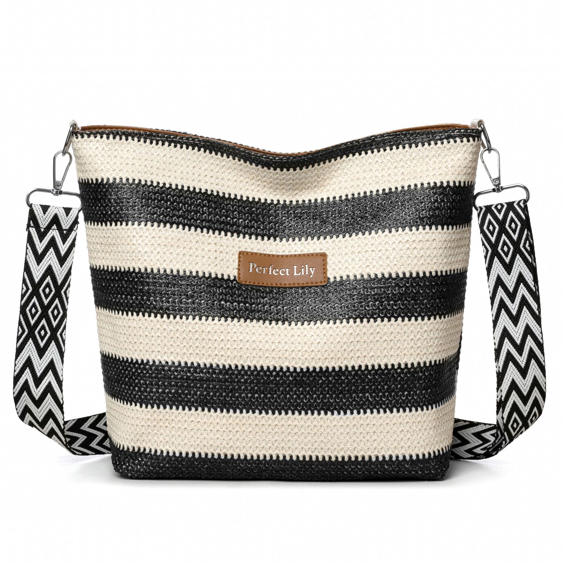 Повседневная стильная сумка-тоут большой вместимости Уникальная сумка через плечо чёрный