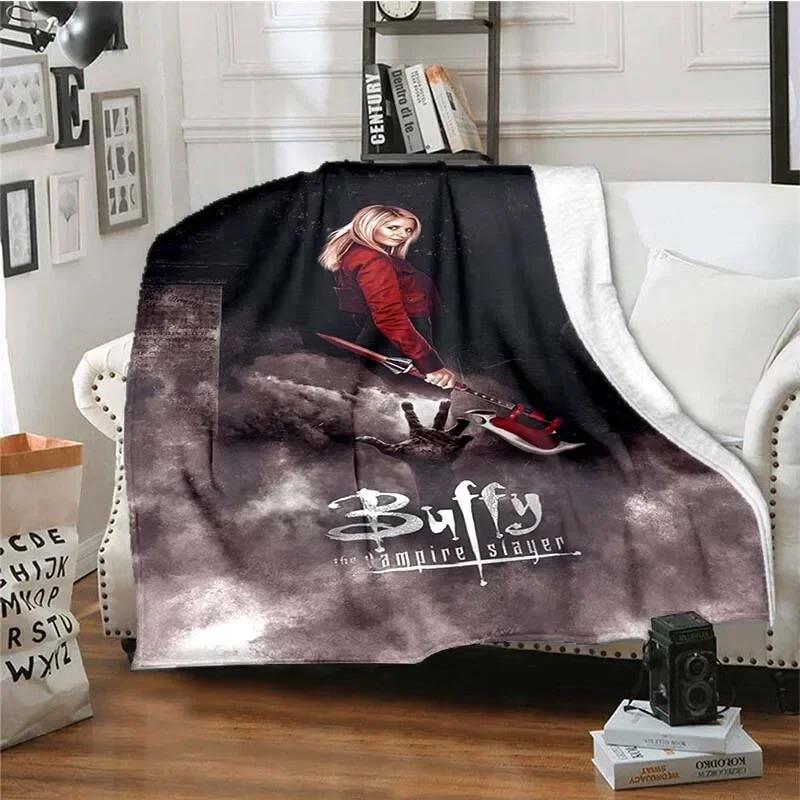 New Buffy The Vampire Slayer Pattern Printed Bed Blanket Winter Soft Flannel Throw Blanket Bedroom Sofa Blankets for Beds Gift