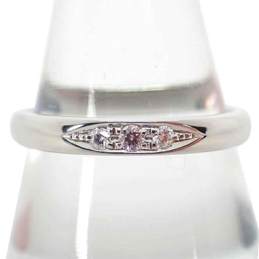 

[Pre-owned] Pt950 I-PRIMO Pink Diamond/Diamond Ring/Size 15/j20-3