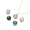 5pcs/lot Stainless Steel Glass Crystal Square Shape Charms Pendants for DIY Necklace Beads Jewelry Making Accessories