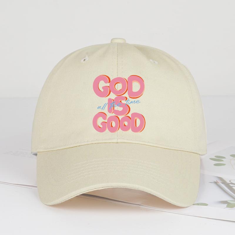 God Is Good All The Time Printed Multicolor Baseball Cap Casual Streetwear Adjustable Unisex Hat For Unisex Women