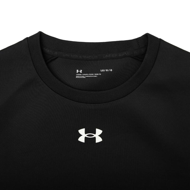 Under Armour Solid Color Logo Crew Neck Sweatshirt Unisex Tops Black 23600306-001