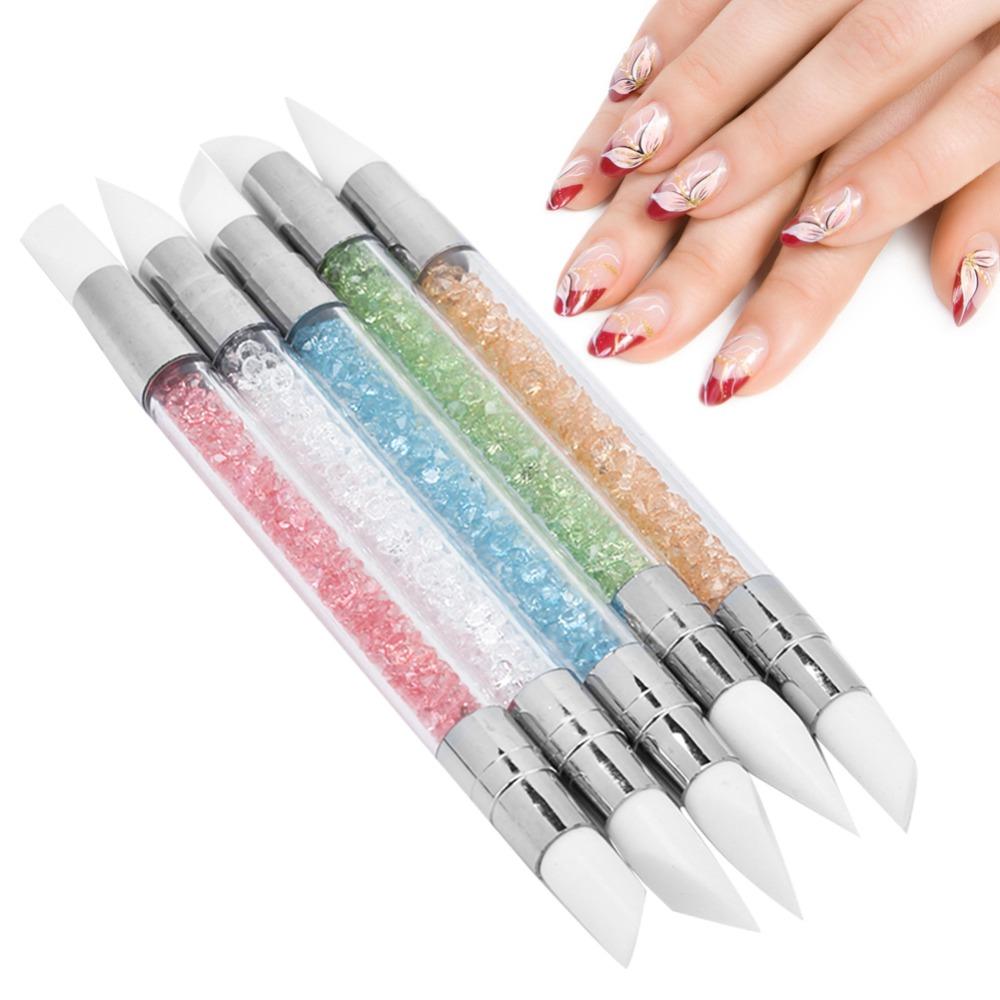 5PCS Dual Tipped Nail Silicone Pen Hollow Carving Manicure Brush Nail Sculpture Pen  Manicure Store