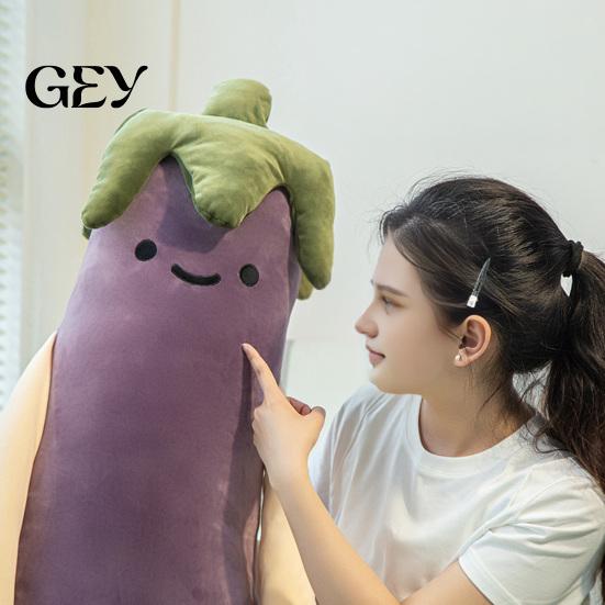 Soft Plush Pillow Eggplant Body for Side Sleepers, Long Cushion Large Hug with Removable Washable Cover, Cute Hugging Women Polyester Fiber