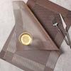 4pcEuropean Style Western Dinner Mat Pvc Placemat Hotel Heat Proof Mat Home Waterproof Table Mat Heat Resistance Bowl Mat Coaste
