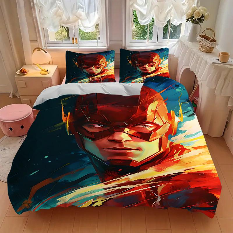 3pcs Flash Speed Bedding Set, Soft Polyester Duvet Cover and Pillowcases Machine Washable Seasons All Suitable & Guest Room Decor320