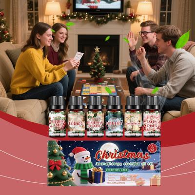Zestaw Olejków Serum Festiwalowych, Dyfuzor Olejków Serum, Aromaterapia Świąteczna, Zestawy Aromaterapeutyczne, 10ml*6szt.
