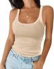 Tanktop met U-hals Schouderbandjes Crop Tops Vrouwen Zomer Camis Effen Kleur Camisole Mode Tube Vrouwelijk Mouwloos Cropped Vest Y2K Kleding