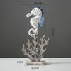 Mediterranean Wood Fish Coral Statue Shell Miniature,Ocean Animal Crafts Ornaments Living Room Children's Bedroom Decoration