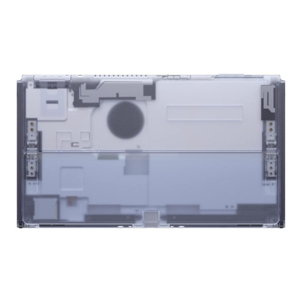 Carcasă de schimb DIY pentru console eXtremeRate Switch compatibilă cu placa spate OLED, cu suport și consolă Glacier neinclusă -