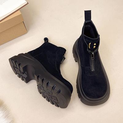 Stiefeletten für Damen Flache Schuhe Plateau-Schuhe Wildleder Sportschuhe Winter Mode Chelsea Boots Neuer Trend Kleid Damen