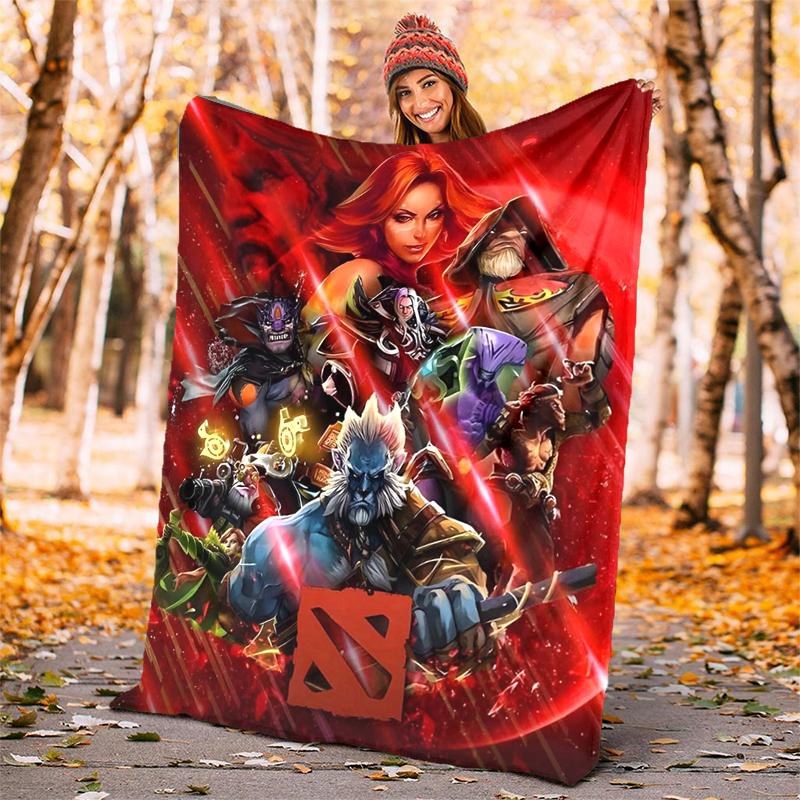 Dota 2 Flannel Blanket Soft Warm All-Season Throw, Design for Camping, Car Travel, Hiking Sofa, Bed, Office Perfect Gift for Parties