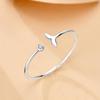 S925 Sterling Silver Fishtail Ring: Cute, Simple, Thin Band, Adjustable Index Finger Ring for Women
