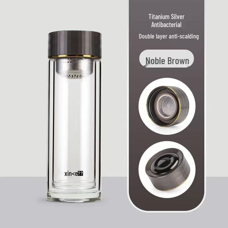 Xinke Double-layer Insulated Glass Cup with Tea Infuser