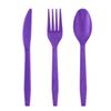 Purple Disposable Tableware Set for Birthdays & Camping: Includes Plates, Cups, Napkins, Tablecloths, Cutlery