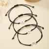 3Pieces Elegant Friendship Bracelets for Best Friend Couples Moon Sun Star Pendant Wrist Chain Adjustable Handmade Cord