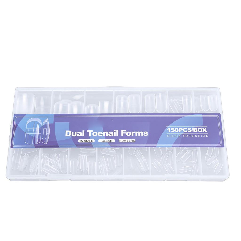 150 Pcs Toenail Forms Full Cover Clear Toenail Extension Full Cover Tips for Manicure   At Home