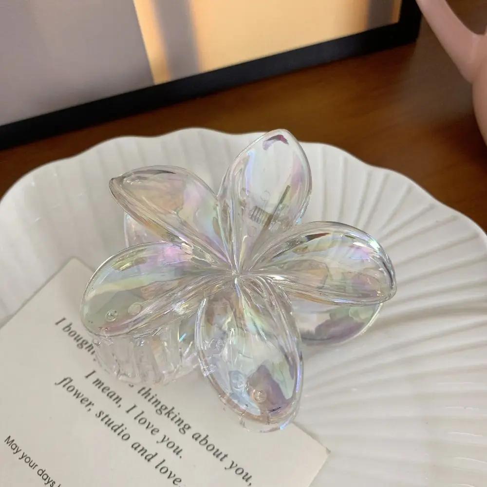 Hairpin Flower Hair Clip Cute Grab Clip Plastic Large Hair Claw Beach Headwear Hair Accessories Transparent Hair Clip Female