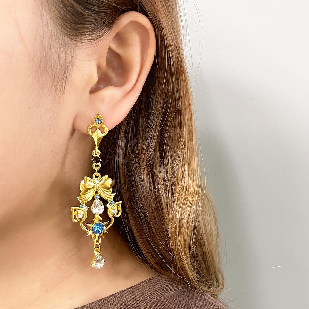 Genshin Impact Earring Ear Studs Barbatos Venti Wind Element Irregular Metal Pendant Earrings For Women Cosplay Party Jewelry