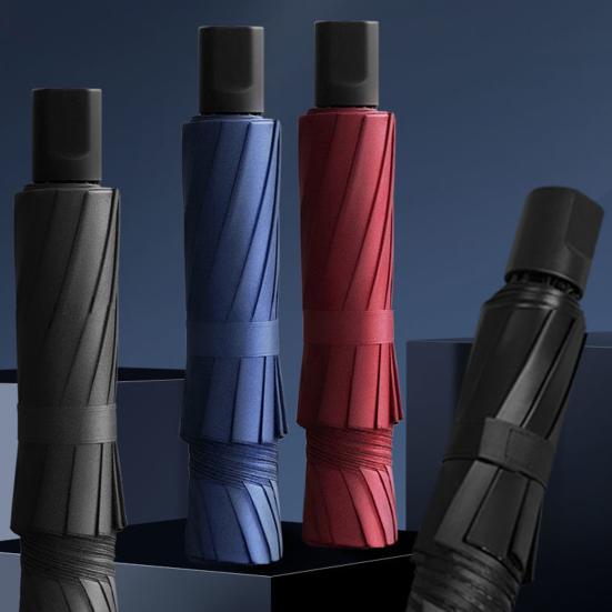 Ombrello Pieghevole Portatile a 12 Stecche, Leggero con Ampia Cupola per Sole e Pioggia, Antivento Protezione Solare UV, Ombrello da Viaggio per 2 Persone