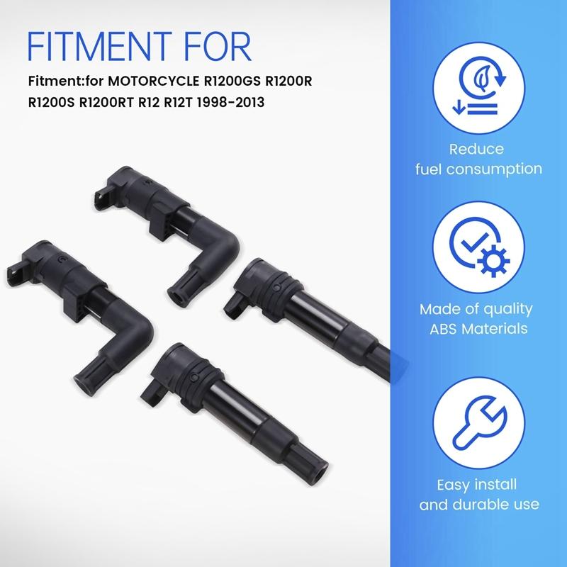 1SET IGNITION COIL For BMW MOTORCYCLE R1200GS R1200R R1200S R1200RT R12 R12T 1998-2013 7715853-01 7715855-01 7715856-02