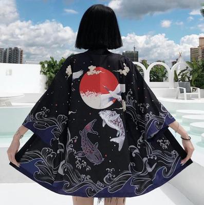 Lato Kobiety Nowy Cyfrowy Nadruk Japońskie Harajuku Kimono Szlafrok Ponczo Piżama Kardigan