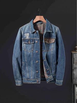 Chaqueta Vaquera Casual Holgada para Hombre 2025 para Primavera y Otoño - Camisa Superior de Trabajo para Adolescente