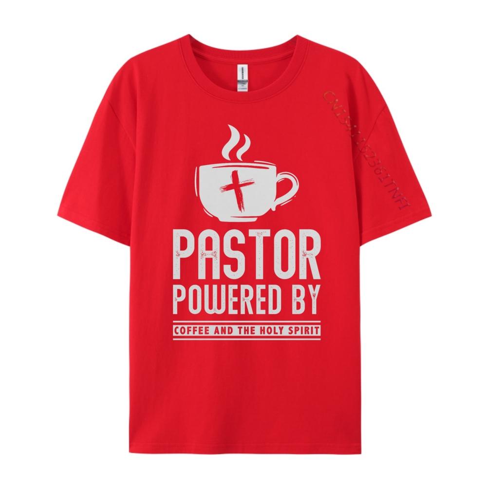 

Pastor Powered Coffee And The Holy Spirit Pastor Grahpic Tee Shirt Summer Luxury Brand Tshirts Game S