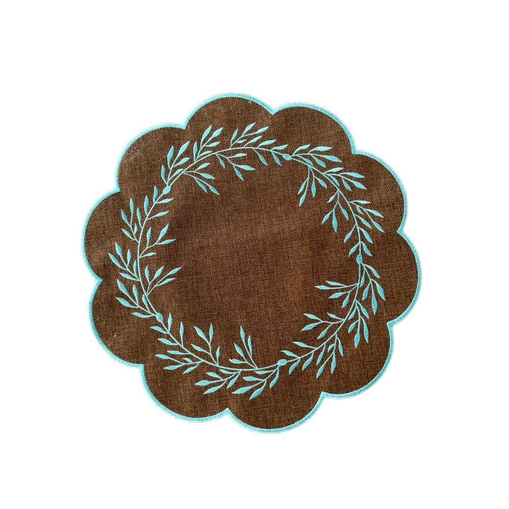 Stain-Resistant Embroidered Placemats Oil-Proof Flower Coasters Tabletop Protector  Kitchen