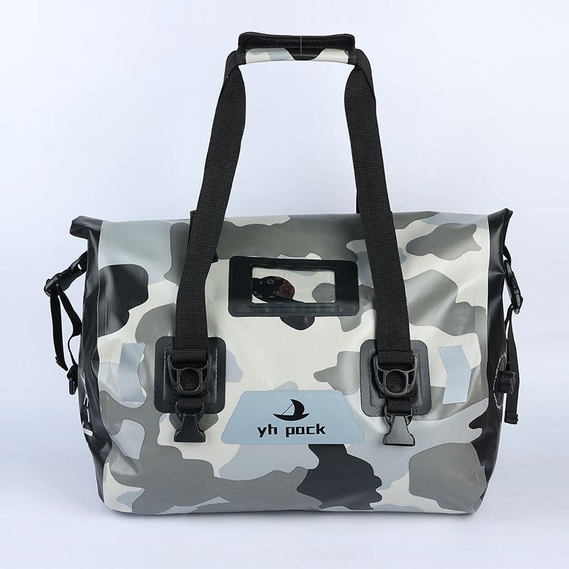 

Waterproof PVC Cycling Handbag: Large Capacity Motorcycle Tail Bag 30L камуфляжний/сірий колір